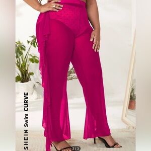 Plus Size Sheer Ruffle hem pants 🩷